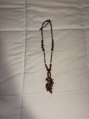 Elegant Brown Pearl Cascade Pendant Necklace - Women Jewelry